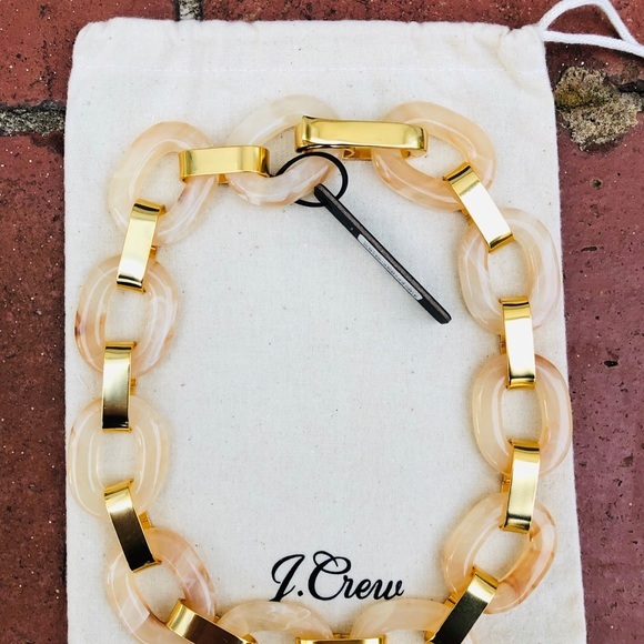 J.Crew Natural Lucite Tortoise Chain Link Necklace - Picture 4 of 7